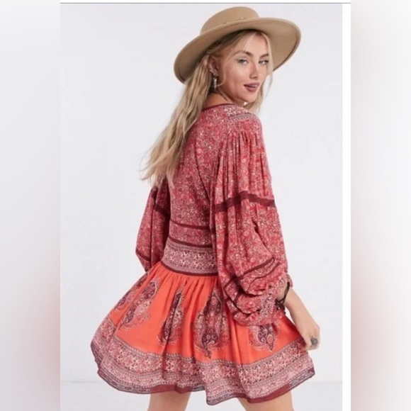 Free People Luna Scarf Print Mini Dress/Tunic NWT - Picture 5 of 10